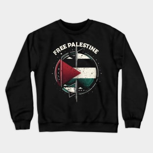 Free Palestine // Retro Palestine flag Crewneck Sweatshirt